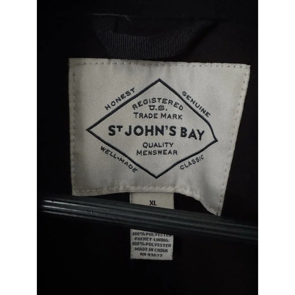 St Johns Bay Softshell Jacket Mens XL Gray Water Resistant Full Zip Fleece